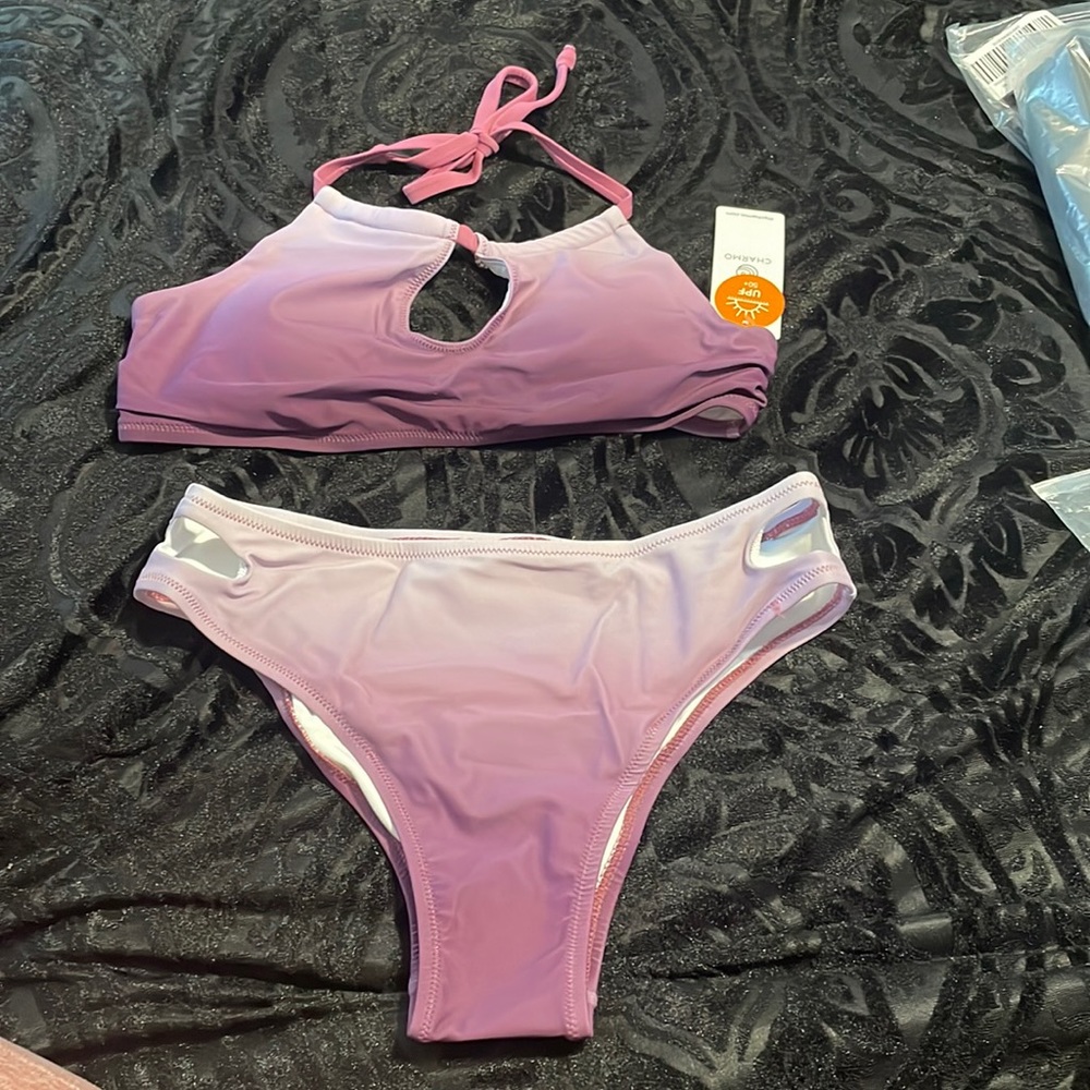 Purple Ombré Keyhole Bikini Top & Bottom
s - Women